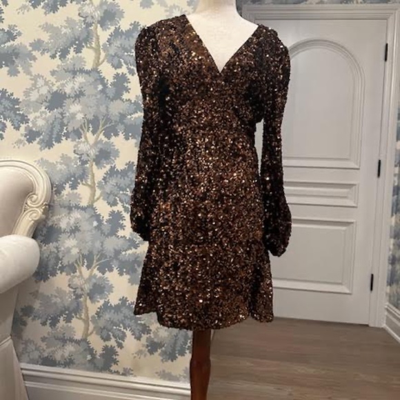 Copper Sequined Dress - Picture 1 of 4